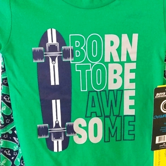 BOYS PAJAMA PANTS & SHORT SLEEVE SLEEP SHIRT 2-PIECE SET SIZE 4-5 NWT - Picture 2 of 5